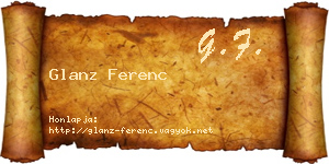 Glanz Ferenc névjegykártya