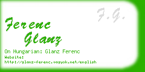 ferenc glanz business card